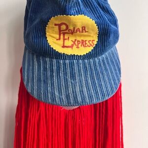 Polar Express Smokey the Steamer Halloween Corduroy Snap back Hat & Beard